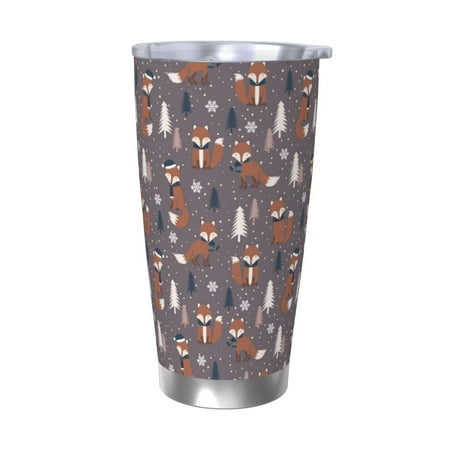 

Matuu Snowflake Fox for 20oz Durable Thermal Cups Keep Drinks Cold and Hot Insulated Car Mug with Lid-Without Straw