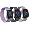 thumbnail image 1 of wonima11 Band for Fitbit Versa 4 & Versa 3 Bands/Sense 2 & Sense Bands Women Men,3 Pack Magnetic Stainless Steel Metal Mesh Replacement Strap for Fitbit Sense/2 Milanese Wristband, 1 of 1