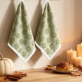 thumbnail image 4 of Autumn Maple Leaf Kitchen Towels 2Pcs ,Thanksgiving Harvest Embossed Hand Towels,Soft Absorbent Dish Cloths,Seasonal Home Kitchen Counter Decor.Green, 4 of 6
