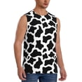 thumbnail image 2 of Balery Cow Print Black White Men's Sleeveless Muscle Shirts Workout Tank Top, Moisture Wicking, Odor Protection-Small, 2 of 8