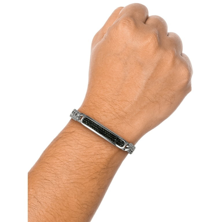 Mens diamond hotsell id bracelet