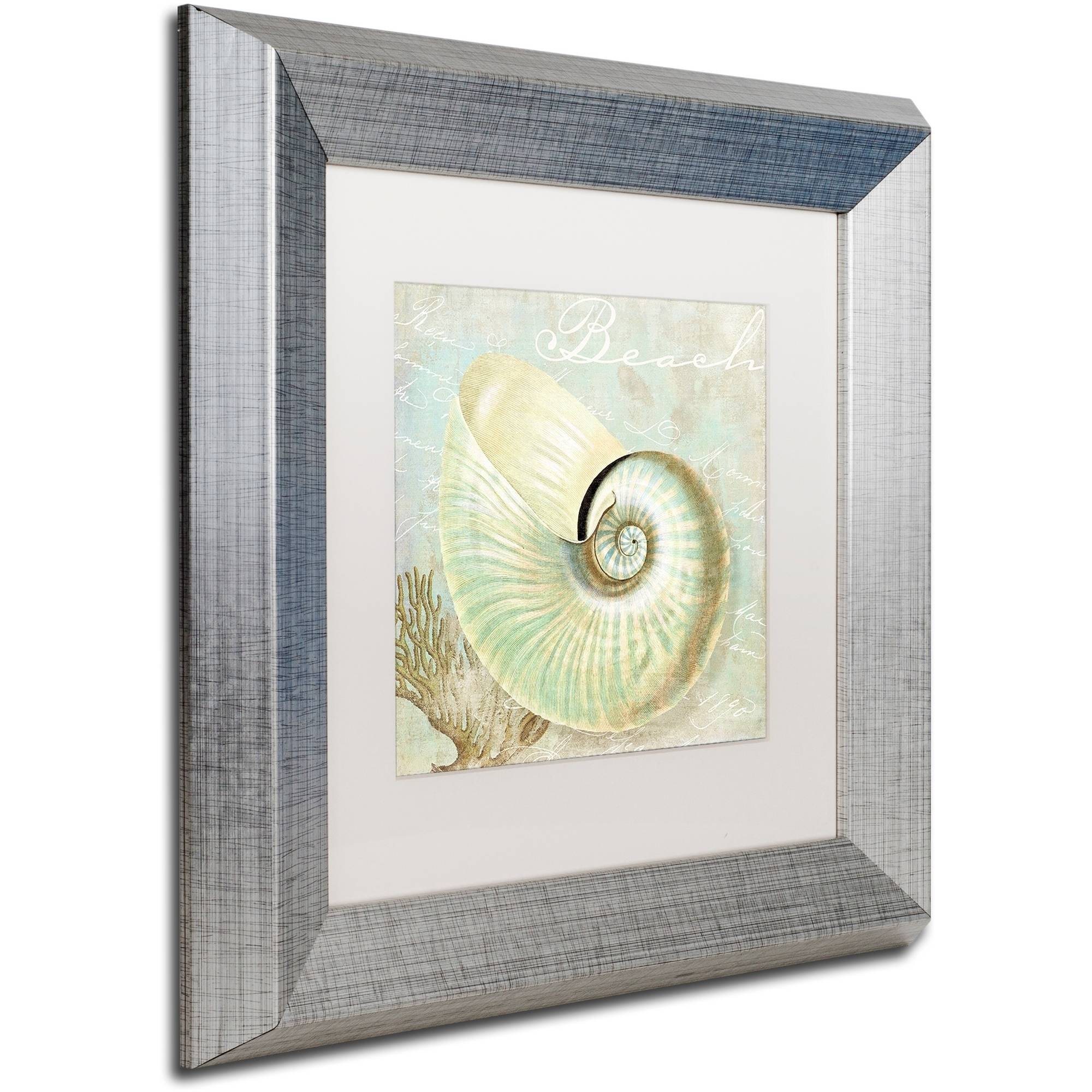 Trademark Fine Art "Turquoise Beach IV" Canvas Art by Color Bakery White Matte, Silver Frame