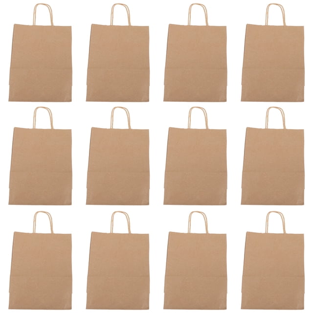 GOOHOCHY 25pcs Bolsas prácticas de papel con mango Bolsas de embalaje de compras simples