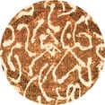 thumbnail image 1 of Ahgly Company Indoor Round Abstract Orange Modern Area Rugs, 4' Round, 1 of 4