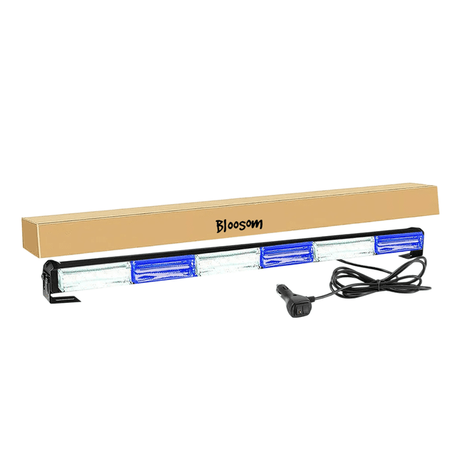 Barra Torreta Bloosom Estrobo Codigo Leds Cob Policia 35 PuLG 60w Azul y Blanco