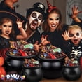 thumbnail image 3 of PMU Halloween 2pc Multi Pack 8in Black Plastic Cauldron with Orange Spider Web (1) 8in 55280-NHS (1) 61237 (2/pkg) Pkg/1, 3 of 7