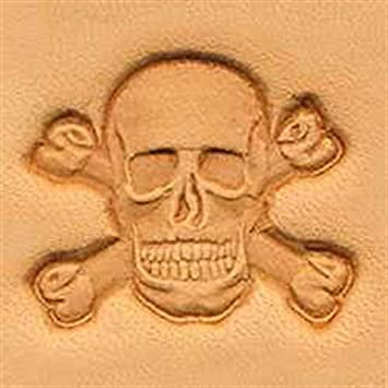 3/4" Graphite Skull and Crossbones Stamp 