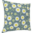 thumbnail image 2 of White Blooming Daisy Green Flower Stems Pillowcases Floral Seamless Art Pattern Pillow Case Decorative Throw Pillow Cover for Home Sofa Office 18x18inch, 2 of 6