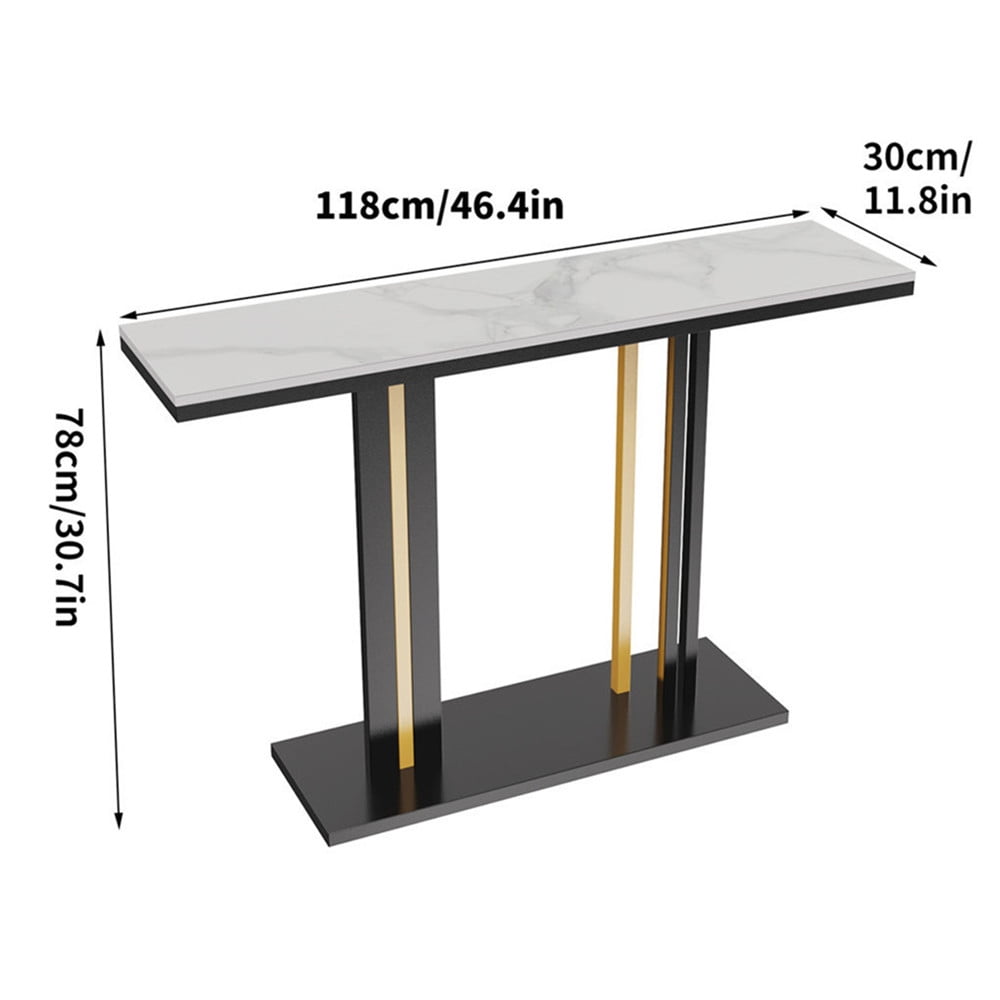 Wisfor Sintered Stone Console Table Narrow Long Hall Display Table for Entryway Living Room,White