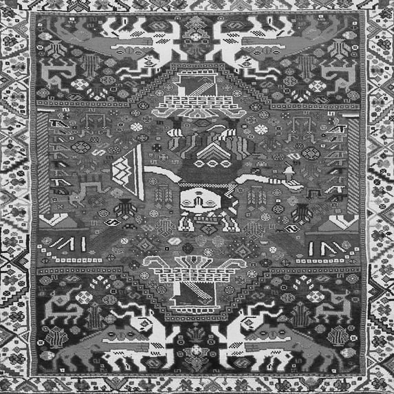 Ahgly Company Indoor Square Animal Gray Traditional Area Rugs, 8' Square