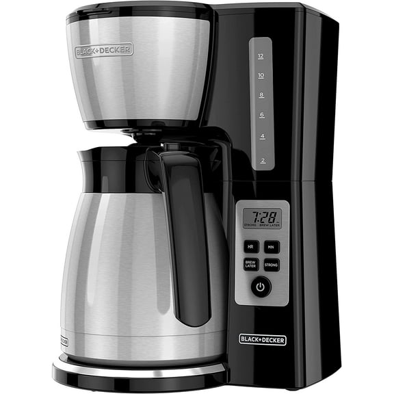 12 Cup Thermal Programmable Coffee Maker with Brew StrengthTechnology, Black/Steel, CM2046S