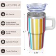 thumbnail image 3 of 20oz Geometric Texture Tumbler with Handle and Straw, Double Wall Insulated Stainless Steel Travel Coffee Mug Leak Proof Design, 3 of 5