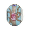 thumbnail image 2 of GlassOfVenice Murano Glass Sterling Silver Fiorato Aqua Charm Bead, 2 of 6