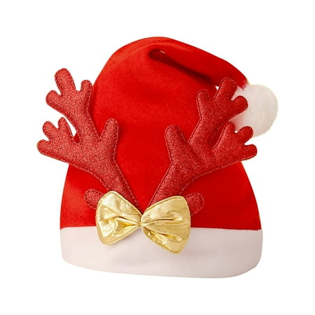 

Unisex Christmas Decoration Outdoor Antler Plush Cute Christmas Hat