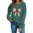 thumbnail image 5 of Valentines Day Pullover Sweatshirts Women Cute Heart Graphic Valentine Sweater Tops Casual Funny Long Sleeve Shirts, M Green, 5 of 6