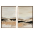 thumbnail image 4 of Kate and Laurel Sylvie Beaded Peaceful Landscape I and II Vintage Framed Canvas Wall Art Set by Amy Lighthall, 2 Piece Set 23x33 Gold, Abstract Mountain Landscape Art for Wall, 4 of 7