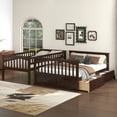 thumbnail image 4 of Harper & Bright Designs Twin Over Full Bunk Bed with Two Storage Drawers, Convertible Bunk Bed Can be Converted Into Two Daybed, Espresso, 4 of 14
