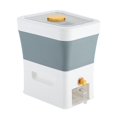 thumbnail image 1 of Dispensador de cereales, almacenamiento de arroz con taza medidora y tapa, almacenamiento de alimentos gris, 1 of 3