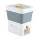 thumbnail image 1 of Dispensador automático de cereales para gatos, cubo de comida con tapa hermética de plástico. gris, 1 of 3