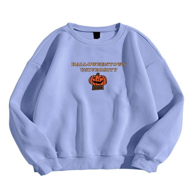 CNKOO Women‘s Loose Pullover Pumpkin Letter Print Long Sleeve Sweatshirt