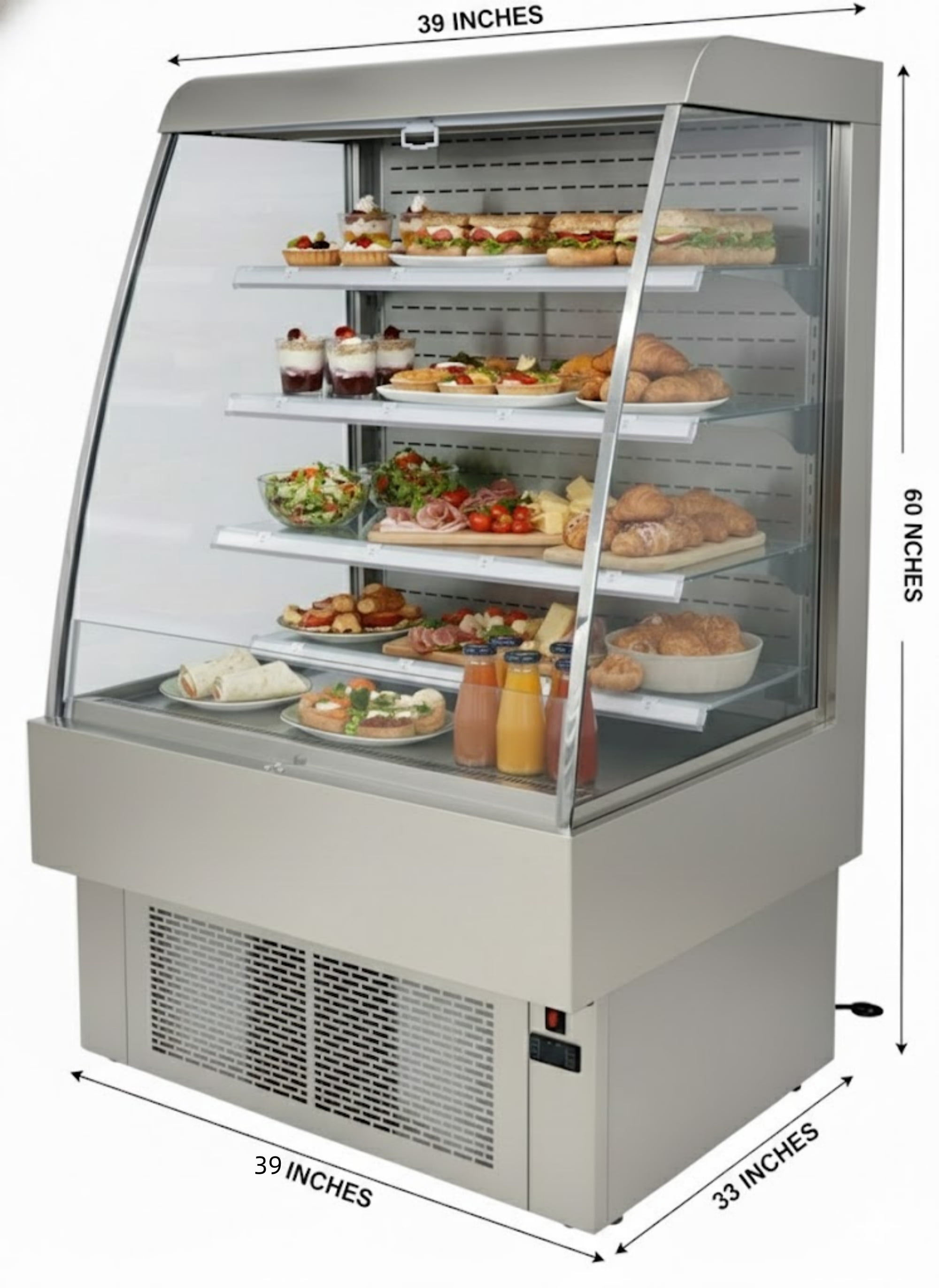 Cooler Depot  40" wide, 13.4 cu.ft Commercial Open Air Slope Merchandiser, ETL Certified.