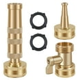thumbnail image 3 of High Pressure Hose Nozzle Solid Brass Twist Garden Hose Nozzle Hose Jet Nozzle Safe 3/4inch GHT Water Hose Sprayer Nozzle with On-Off Valve for Garden Hose, 3 of 10