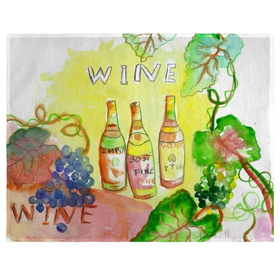 Betsy Drake PM078 14 x 18 in. Wine Bottles Place Mat - Set of 4