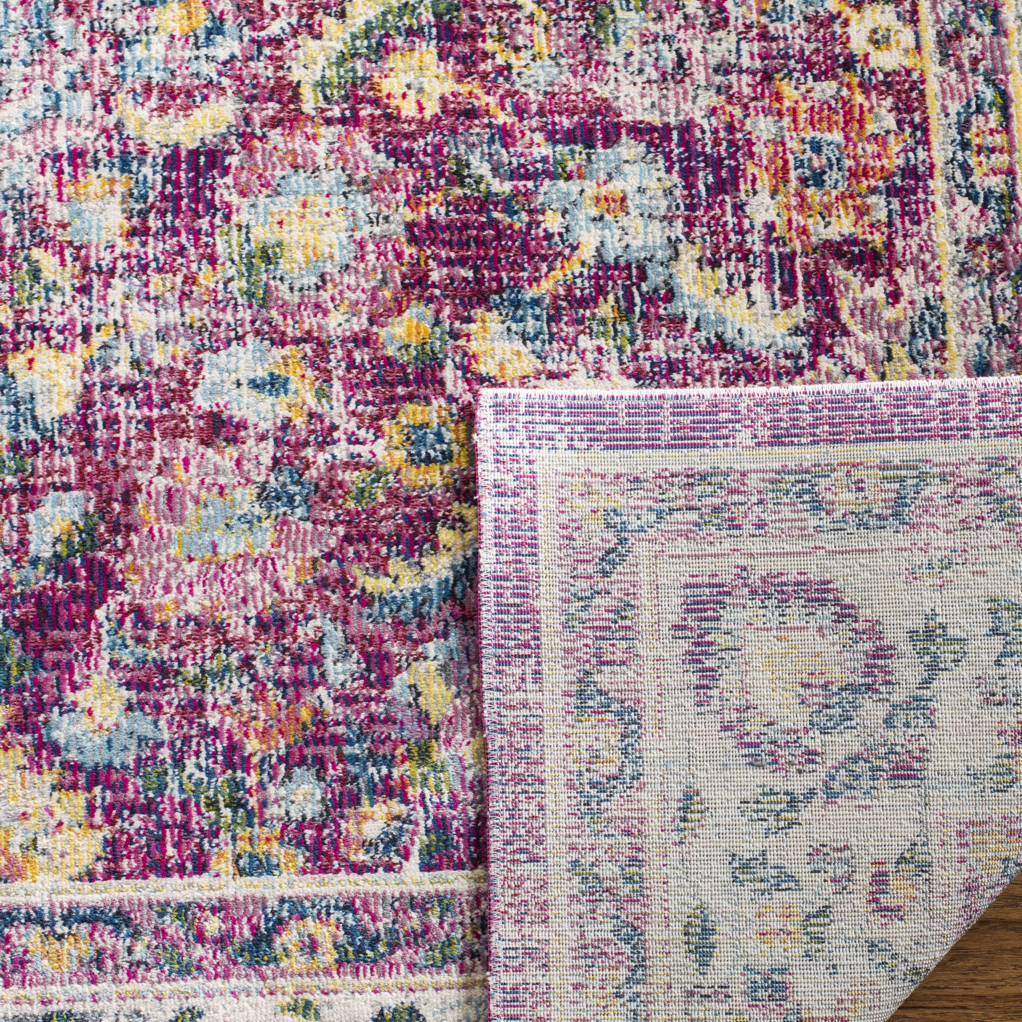 SAFAVIEH Merlot Pinwheel Floral Area Rug, Red/Multi, 9' x 12'