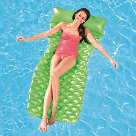 Bestway Vinyl N Roll Air Mat Pool Float, Green (Best Way To Roll A Burrito)