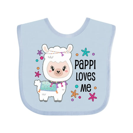 

Inktastic Pappi Loves Me- Cute and Happy Llama Gift Baby Boy or Baby Girl Bib