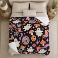 thumbnail image 5 of Whimsical Retro Halloween Ghost Pattern, Festive Halloween Scene, Warm Flannel Blanket for Living Room and Family Room, Art Lovers Halloween Gift, Festive Home Decor, 5 of 9