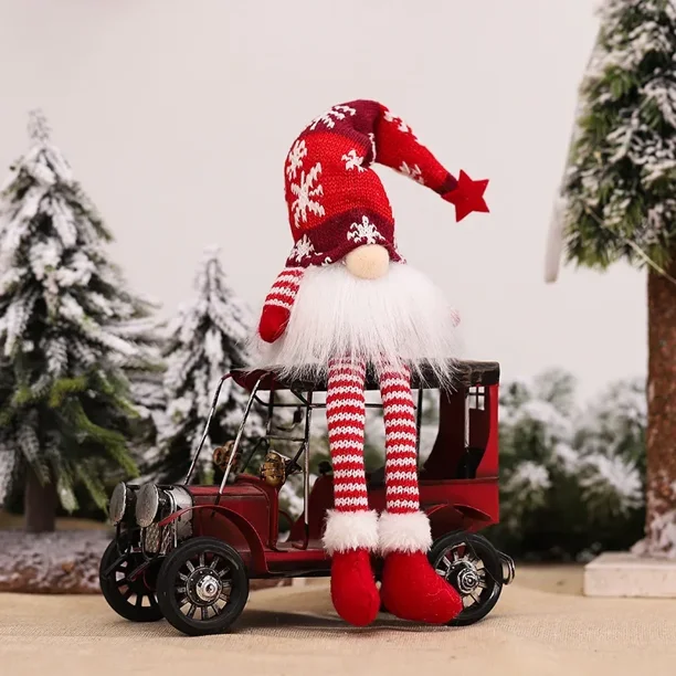 Nuevo 6 estilos Gnomo brillante Navidad muñeco sin rostro Feliz Navidad decoración del hogar Navidad Natal regalo Año nuevo regalos de Navidad(Long Red