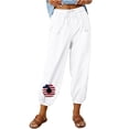 thumbnail image 1 of VEKDONE Womens Linen Long Pants White S, 1 of 6