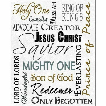 Names Of Jesus Christ Collage Religious Typography Black ...