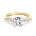 thumbnail image 2 of Tahiti - Moissanite Round Cut Lab Diamond Engagement Ring with Sidestones, 2 of 4