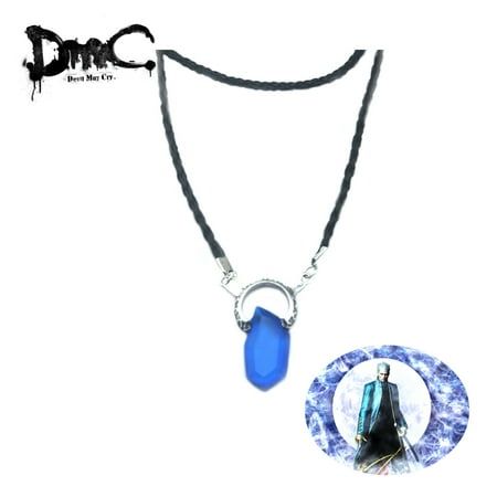 Devils Jewelry - Devil May Cry Necklace Pendant - Blue Stone - Video Games Cosplay Jewelry by Superheroes