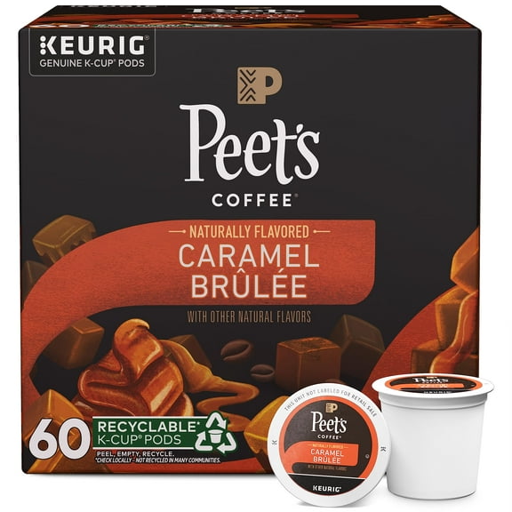 Peet’S Coffee, Flavored Coffee K-Cup Pods For Keurig Brewers - Caramel Brûlée, 60 Count (6 Boxes Of 10 Pods), Light Roast