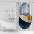 thumbnail image 4 of Navy Blue Gray Abstract Art Shower Curtains for Bathroom Waterproof Fabric Bath Curtains Decor Bath Tub Curtain Geometric Contemporary Luxury Decorative Shower Curtain Sets with 12 Hooks, 72x72 Inch, 4 of 6