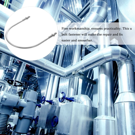 OFFIGAM Stainless Steel U-Bolt with Nuts and Washers for Secure Machine Mounting, Hardware Finish, Heavy Duty Fasteners