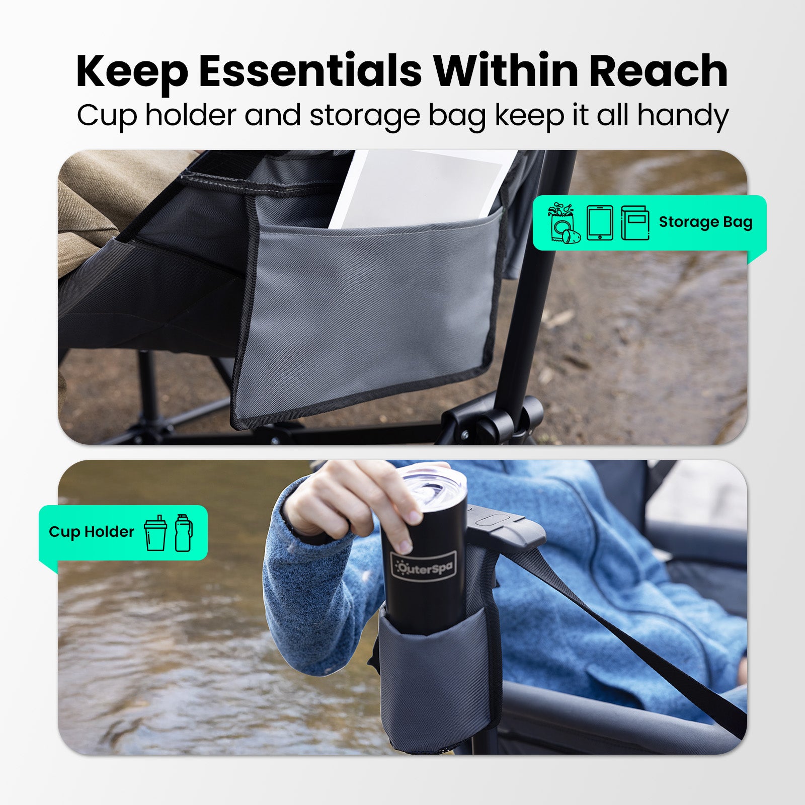 OuterSpa Hammock Camping Chair, Folding Outdoor Swing photo 6