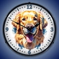 thumbnail image 2 of Collectable Sign and Clock Golden Retriever LED Lighted Premium Wall Clock, 2 of 6