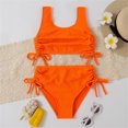 thumbnail image 5 of Mercatoo Girls Swimsuit 2 𝐏ieces Bikini Set Adjustable Bathing Suits Bow High Waisted Tankini Swimwear Sports Beachwear, 5 of 7
