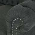 thumbnail image 4 of GDF Studio Adetokunbo Chesterfield Tufted 3 Seater Sofa, Charcoal Fabric and Dark Brown, 4 of 8