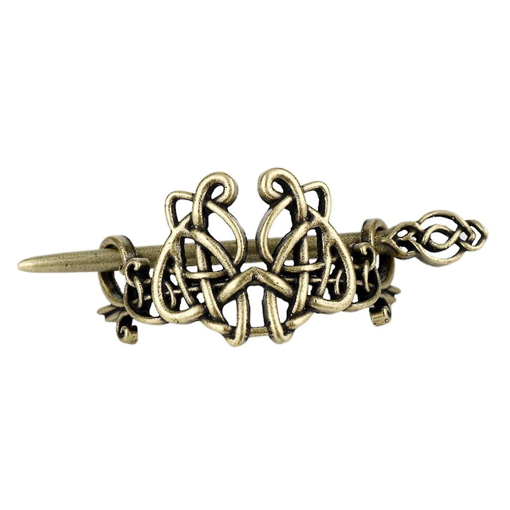 2xViking Celtic Knot Hair Clips Hairpins Metal Stick For Women Antique Bronze