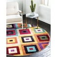 thumbnail image 2 of Unique Loom Estrella Geometric Squares Rug 6' x 6' Round Multi/Beige, 2 of 2