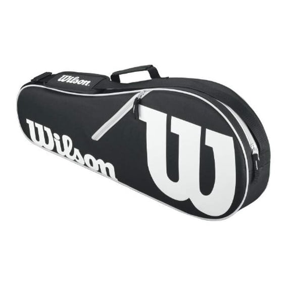 Wilson Advantage II Triple Racket Bag - Holds up to 3 Rackets, Black/White