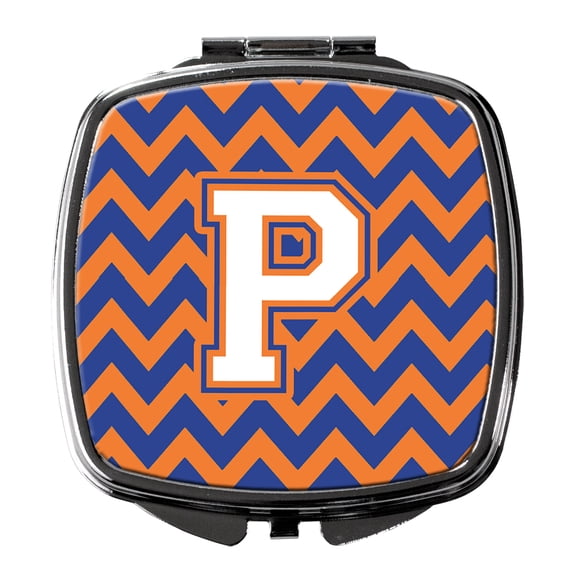 Letter P Chevron Blue and Orange 3 Compact Mirror CJ1060-PSCM