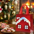thumbnail image 5 of WEGFTDUOP Christmas Red Non-Woven Handbag 9" Reusable Gift Bag Holiday Candy Tote Festive Decor 23x22 cm, 5 of 6