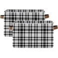 thumbnail image 2 of GZHJMY Collapsible Storage Basket Plaid Black and White Rectangular Storage Bins Baskets Toys Storage Bins with Handles for Bedroom Home Office 2PCS, 2 of 7