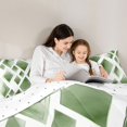 thumbnail image 4 of Manfei Watercolor Diamond Geometric Twin Comforter Sets, Green Metalic Bedding Set, Green White, Reversible 2pcs, 1 Comforter and 1 Pillowcase, 4 of 6